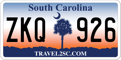 SC license plate ZKQ926