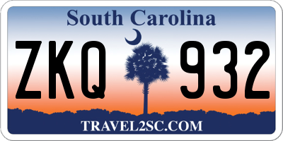 SC license plate ZKQ932