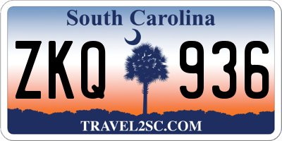 SC license plate ZKQ936