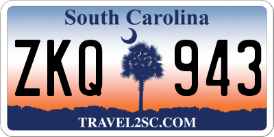 SC license plate ZKQ943