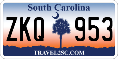 SC license plate ZKQ953