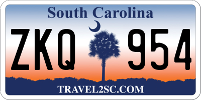 SC license plate ZKQ954