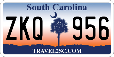 SC license plate ZKQ956