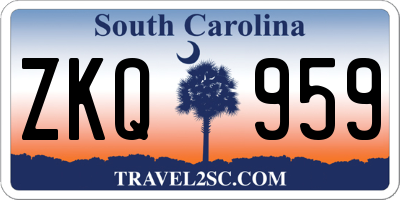 SC license plate ZKQ959