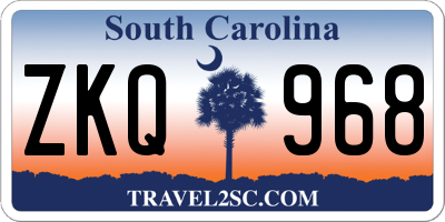 SC license plate ZKQ968