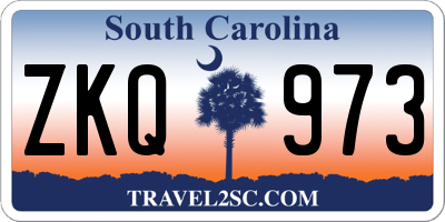 SC license plate ZKQ973