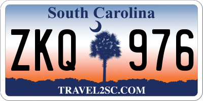 SC license plate ZKQ976