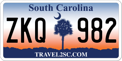 SC license plate ZKQ982
