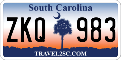 SC license plate ZKQ983