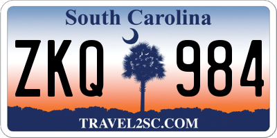 SC license plate ZKQ984