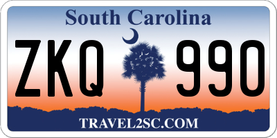 SC license plate ZKQ990