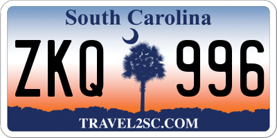 SC license plate ZKQ996