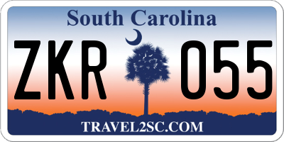 SC license plate ZKR055