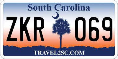 SC license plate ZKR069