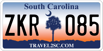 SC license plate ZKR085