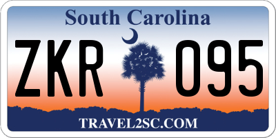 SC license plate ZKR095
