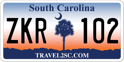 SC license plate ZKR102
