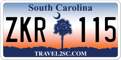 SC license plate ZKR115