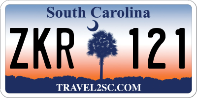 SC license plate ZKR121