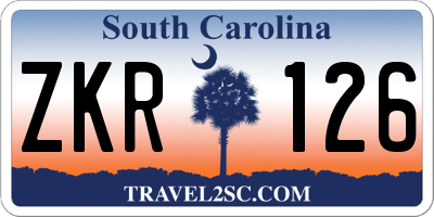 SC license plate ZKR126