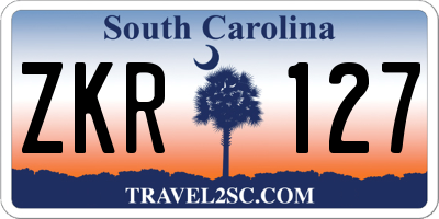 SC license plate ZKR127