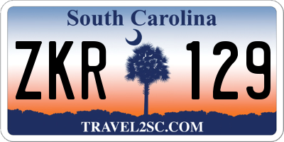SC license plate ZKR129