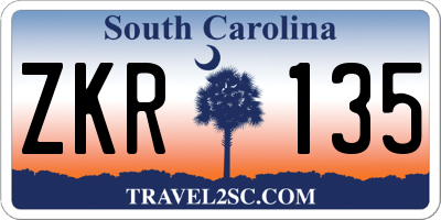SC license plate ZKR135