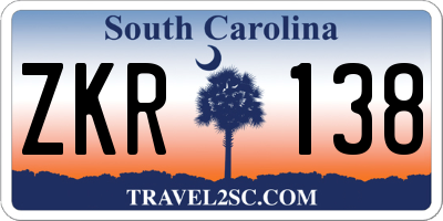 SC license plate ZKR138