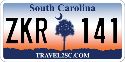 SC license plate ZKR141