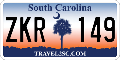 SC license plate ZKR149