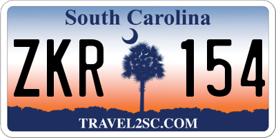 SC license plate ZKR154