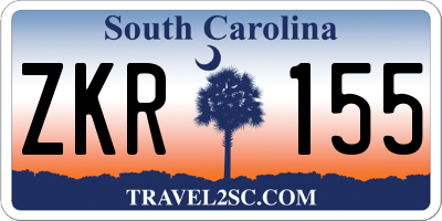 SC license plate ZKR155