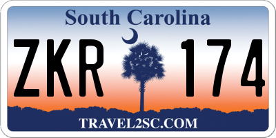 SC license plate ZKR174