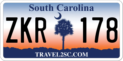SC license plate ZKR178