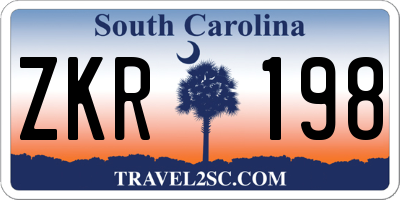 SC license plate ZKR198