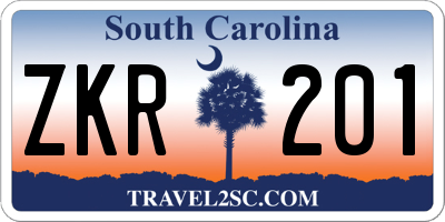 SC license plate ZKR201