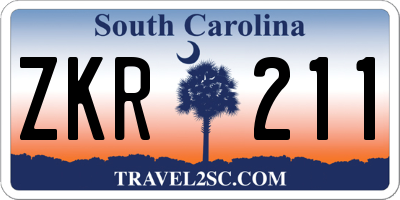 SC license plate ZKR211