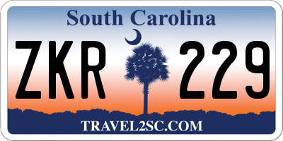 SC license plate ZKR229