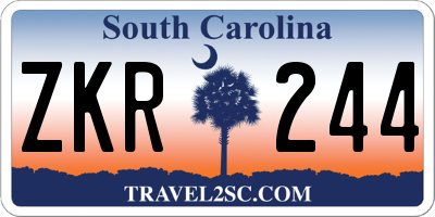 SC license plate ZKR244