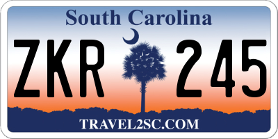 SC license plate ZKR245