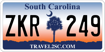 SC license plate ZKR249
