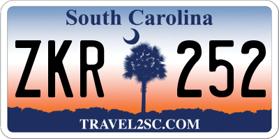 SC license plate ZKR252