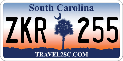 SC license plate ZKR255