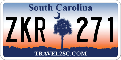 SC license plate ZKR271