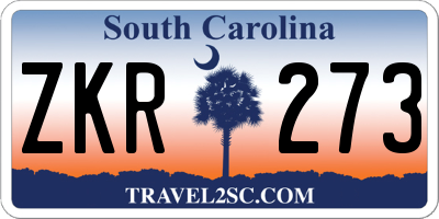 SC license plate ZKR273