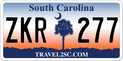SC license plate ZKR277