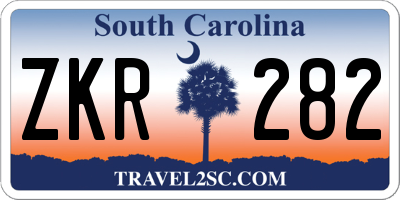 SC license plate ZKR282