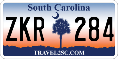 SC license plate ZKR284