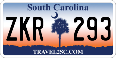 SC license plate ZKR293