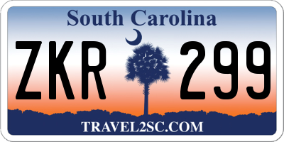 SC license plate ZKR299